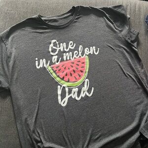 Heather grey One in a Melon Dad 2x Shirt